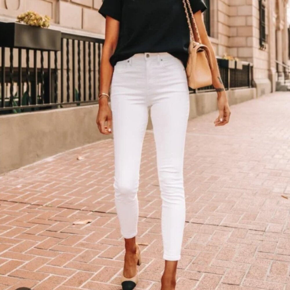 Everlane High Rise Skinny Jean, White, Size 31 Regular